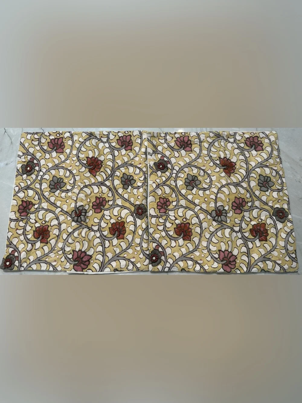 Pottery Barn Geena Medallion EMBROIDERED Pillow Cover Set of Two 20x20